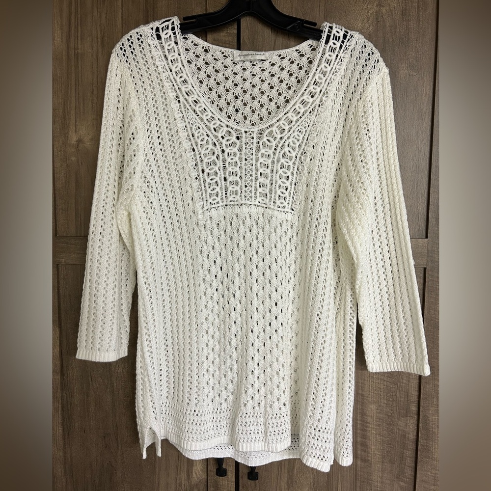 Christopher & Banks women’s crochet sweater top